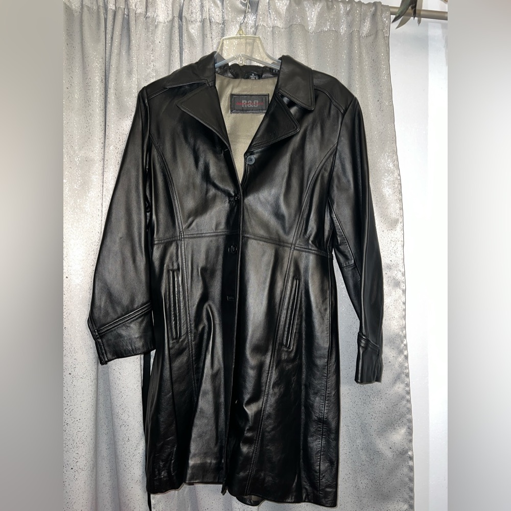 Brand new men’s leather trench jacket